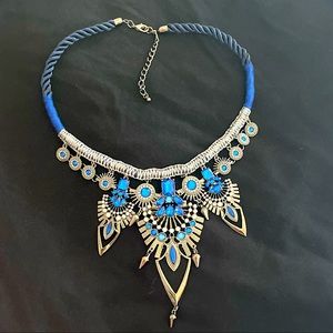 New Navy blue and silver necklace